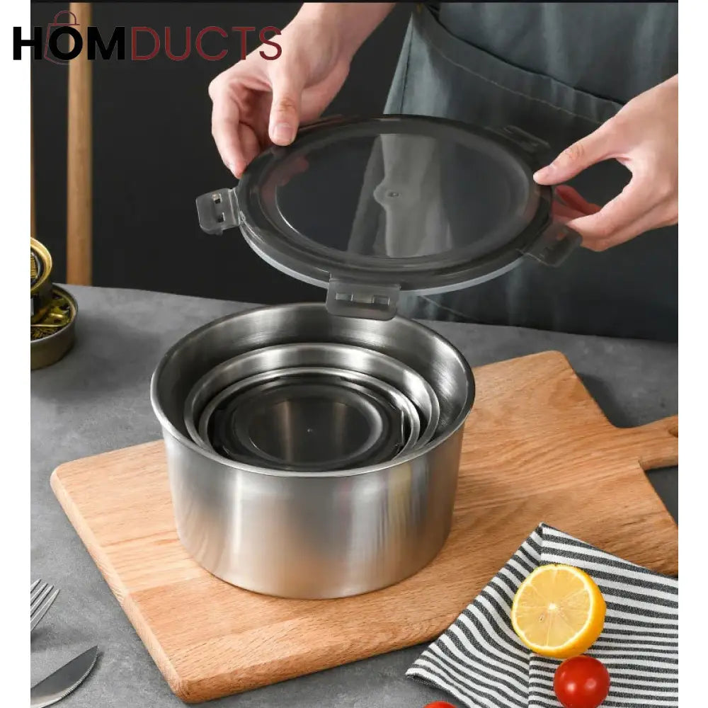 Stainless Steel Food Container Set (Premium Quality)