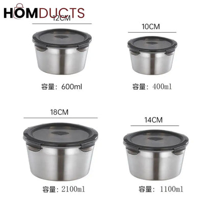 Stainless Steel Food Container Set (Premium Quality)