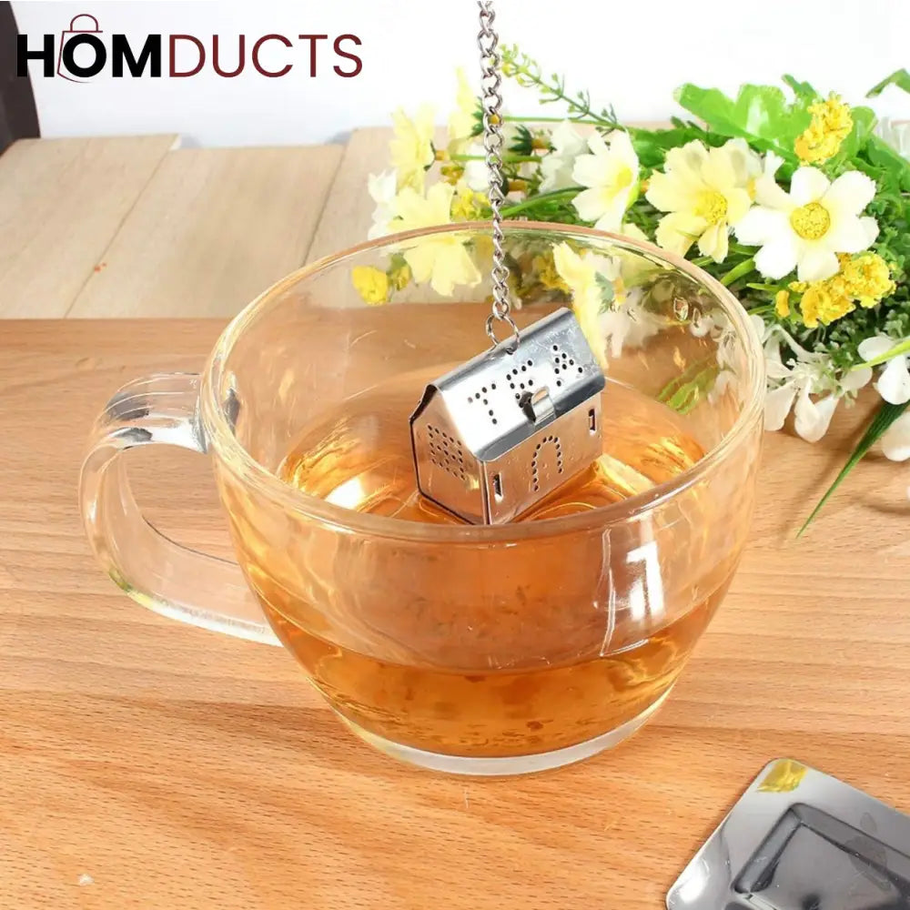Stainless Steel House-Shaped Tea Infuser – Reusable Loose Leaf Tea Strainer