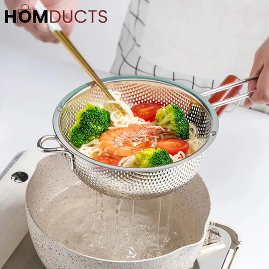 Stainless Steel Rice Strainer With handle