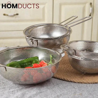Stainless Steel Rice Strainer With handle