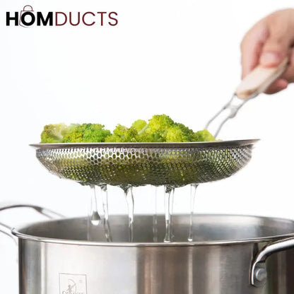 Stainless Steel Strainer With Wooden Handle (3pcs)