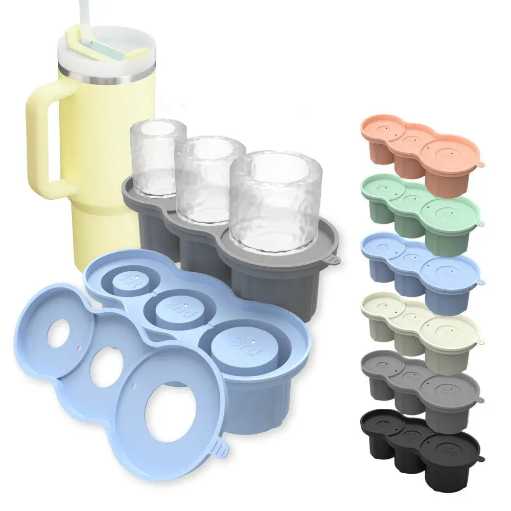 Stanley Ice Cube Tray with Stainless Steel Tong – Easy-Release Silicone Mold for Large Ice Cubes