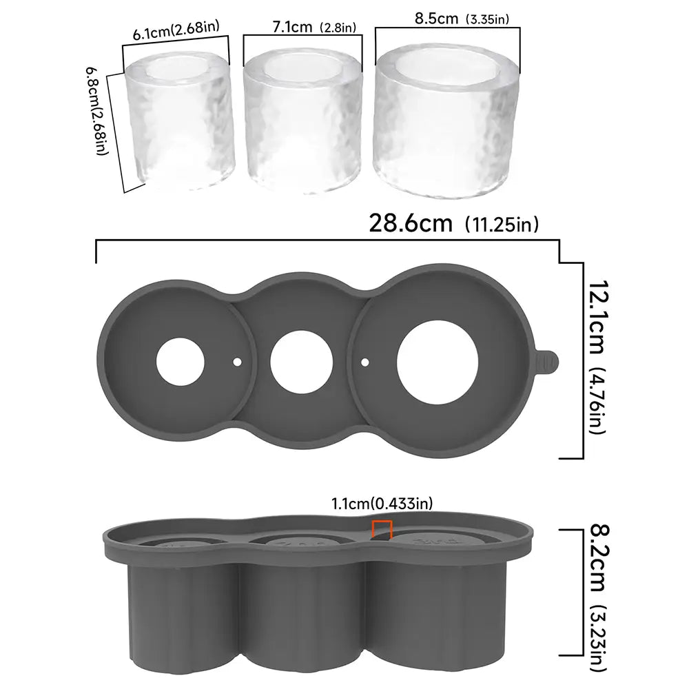 Stanley Ice Cube Tray with Stainless Steel Tong – Easy-Release Silicone Mold for Large Ice Cubes