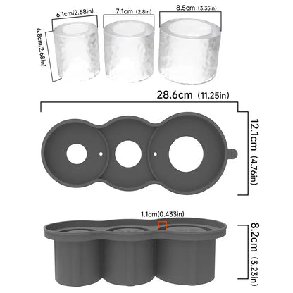Stanley Ice Cube Tray with Stainless Steel Tong – Easy-Release Silicone Mold for Large Ice Cubes