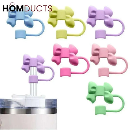 Stanley Tumbler Straw Toppers - Silicone Bow Design | Dust & Splash Proof