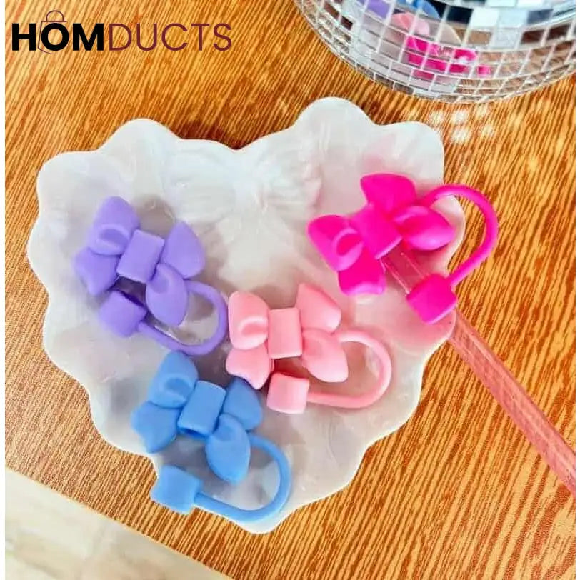 Stanley Tumbler Straw Toppers - Silicone Bow Design | Dust & Splash Proof