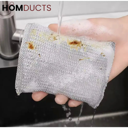 Steel Wire Dish Washing Sponge (4pcs)