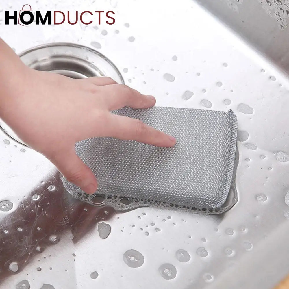 Steel Wire Dish Washing Sponge (4pcs)