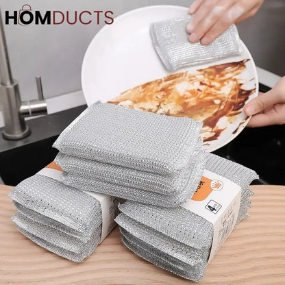 Steel Wire Dish Washing Sponge (4pcs)