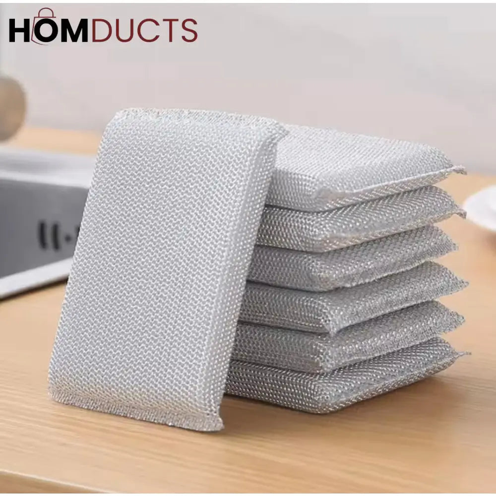 Steel Wire Dish Washing Sponge (4pcs)