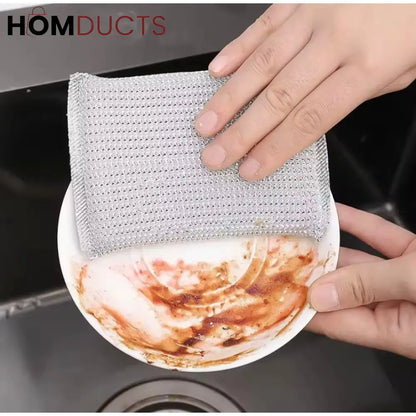 Steel Wire Dish Washing Sponge (4pcs)