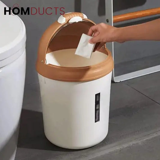 Stylish Acrylic Cover Trash Bin with Pressure Ring - Multiple Sizes & Colors