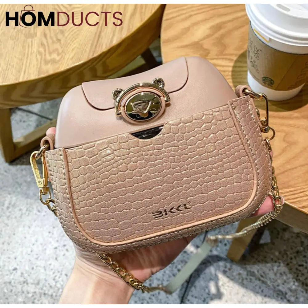 Stylish Bag-Shaped Water Bottle with Portable Straw - Blush Pink