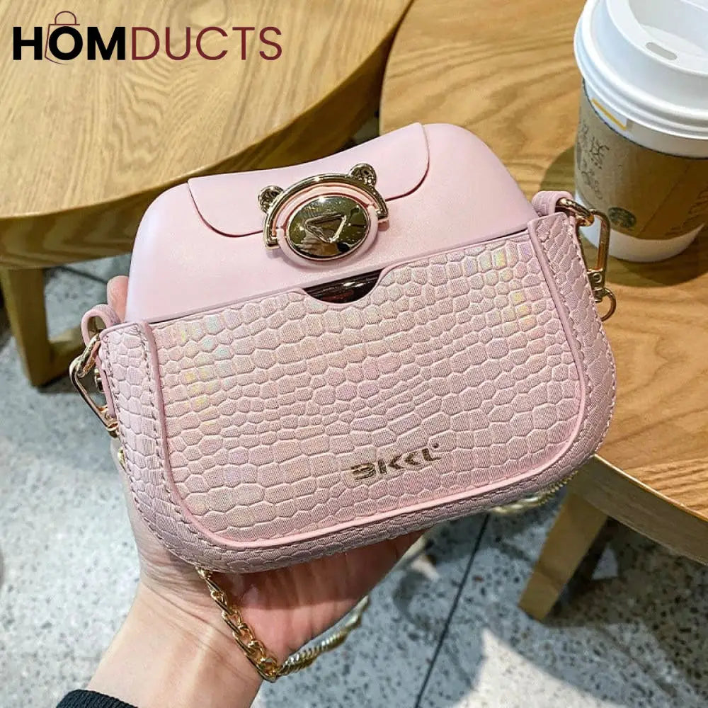 Stylish Bag-Shaped Water Bottle with Portable Straw - Blush Pink