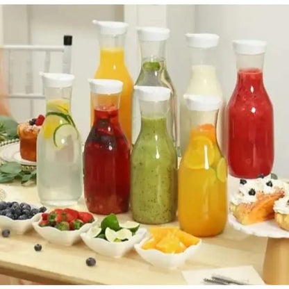 Stylish Clear Plastic Water Bottle with Airtight Flip Lid - Perfect for Juice & Fridge Storage