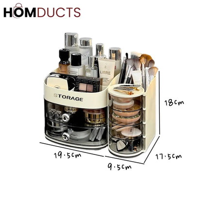 Stylish Makeup Organizer For Vanity With Drawer and Makeup Brush And Sponge Organizer
