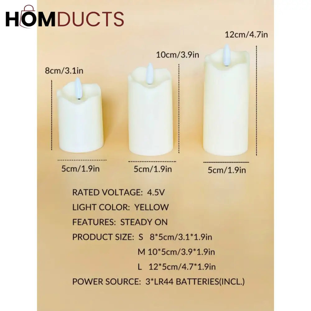 Three Pcs Led Candle Light