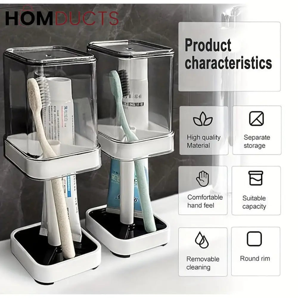 Toothbrush Holder With Rinsing Cup