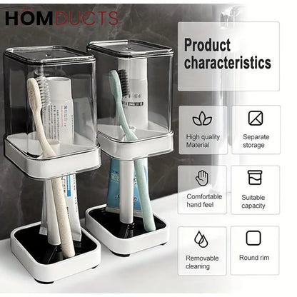 Toothbrush Holder With Rinsing Cup