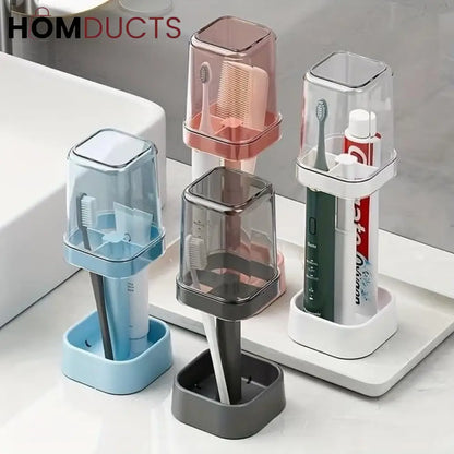 Toothbrush Holder With Rinsing Cup