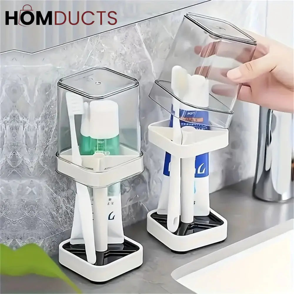 Toothbrush Holder With Rinsing Cup