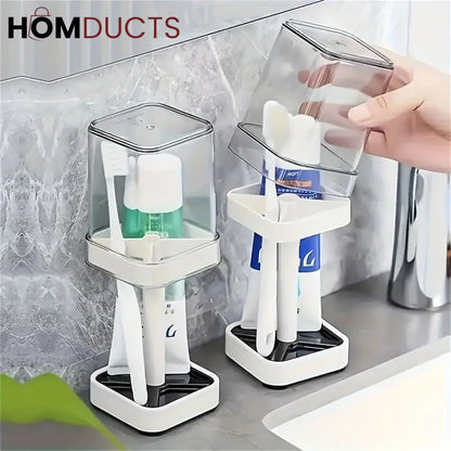 Toothbrush Holder With Rinsing Cup