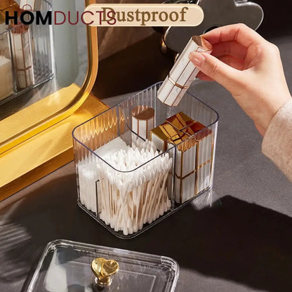 Transparent Cosmetic And Cotton Swab Organizer