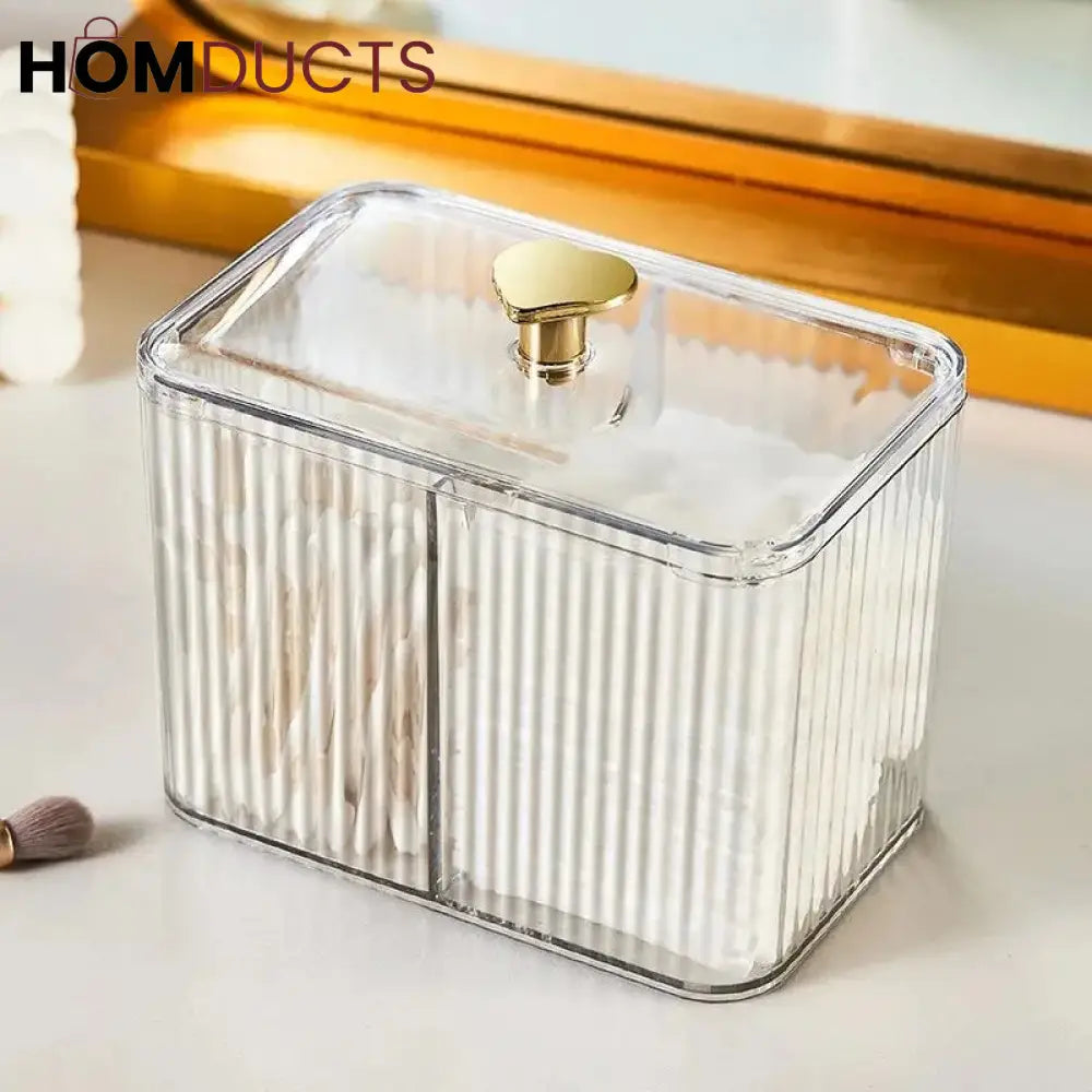 Transparent Cosmetic And Cotton Swab Organizer