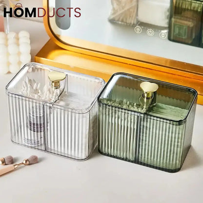 Transparent Cosmetic And Cotton Swab Organizer
