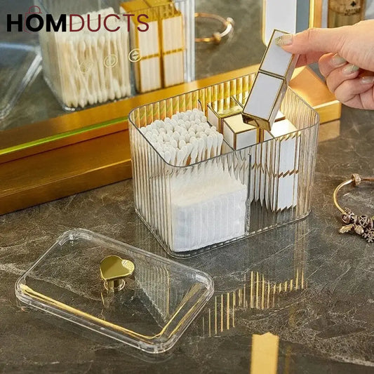 Transparent Cosmetic And Cotton Swab Organizer