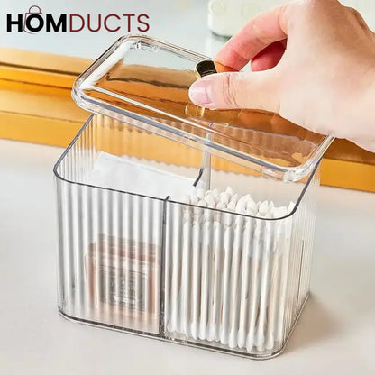 Transparent Cosmetic And Cotton Swab Organizer