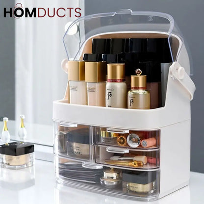 Transparent Cosmetic Organizer Box With Dustproof Lid