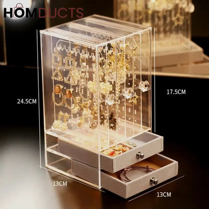 Transparent Jewelry Storage Box With Drawer