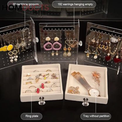 Transparent Jewelry Storage Box With Drawer