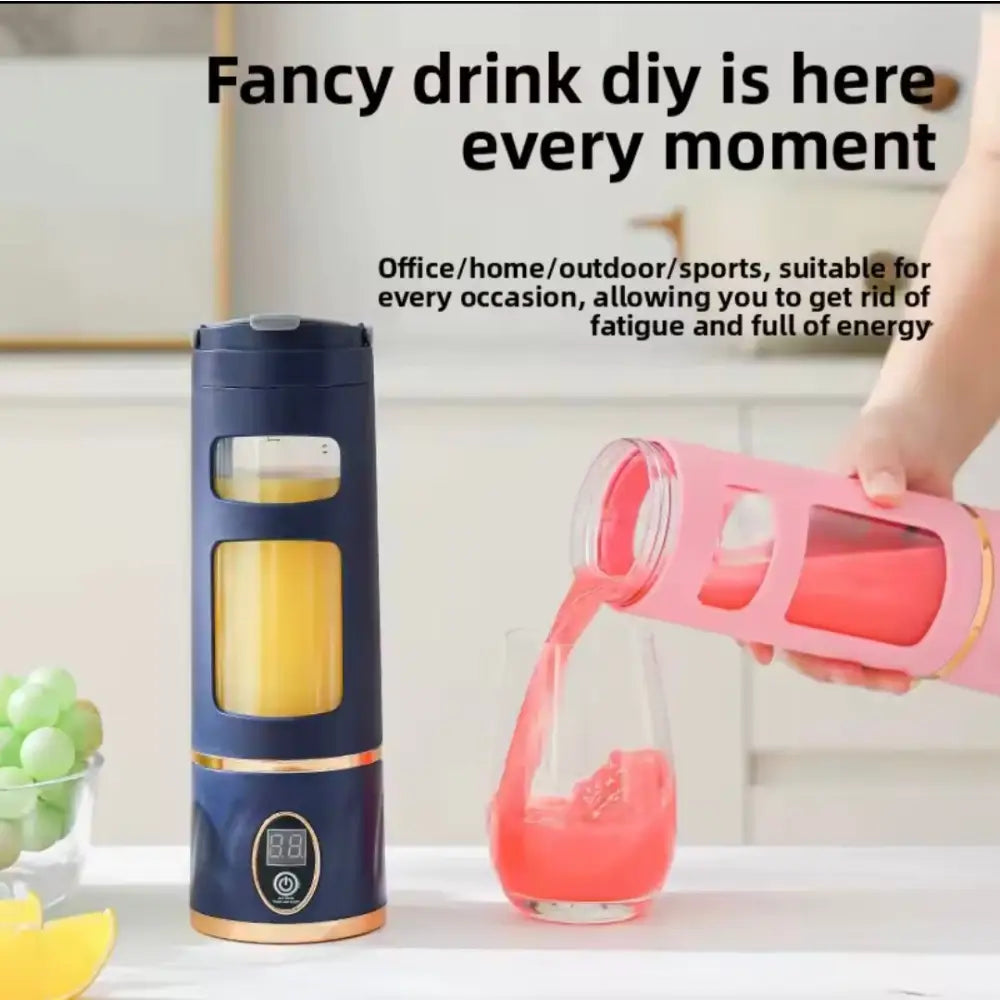 TriBlend Luxe Portable Juicer Bottle – USB Rechargeable Mini Blender with Digital Display