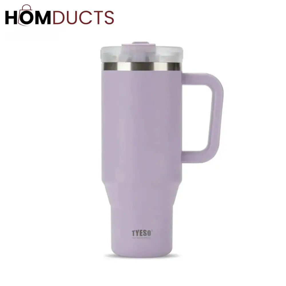 TYESO AURA 40oz Stainless Steel Insulated Travel Tumbler with Straw – Leak-Proof & Reusable