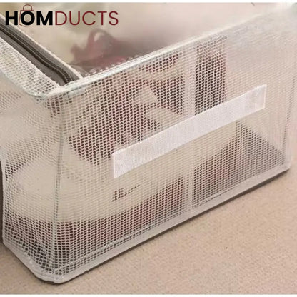 Under Bed Shoe Organizer - Double Sided Zippered Storage Box - Dustproof & Foldable
