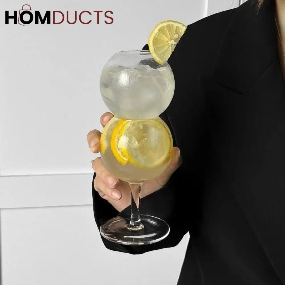 Unique Bubble Glassware - Round Cup for Cocktails & Juices (Small & Large)