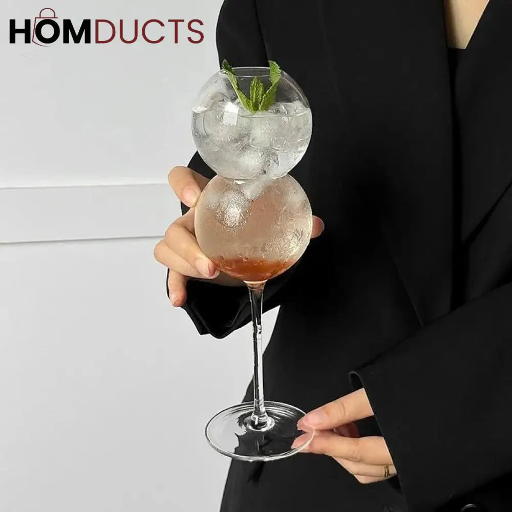 Unique Bubble Glassware - Round Cup for Cocktails & Juices (Small & Large)