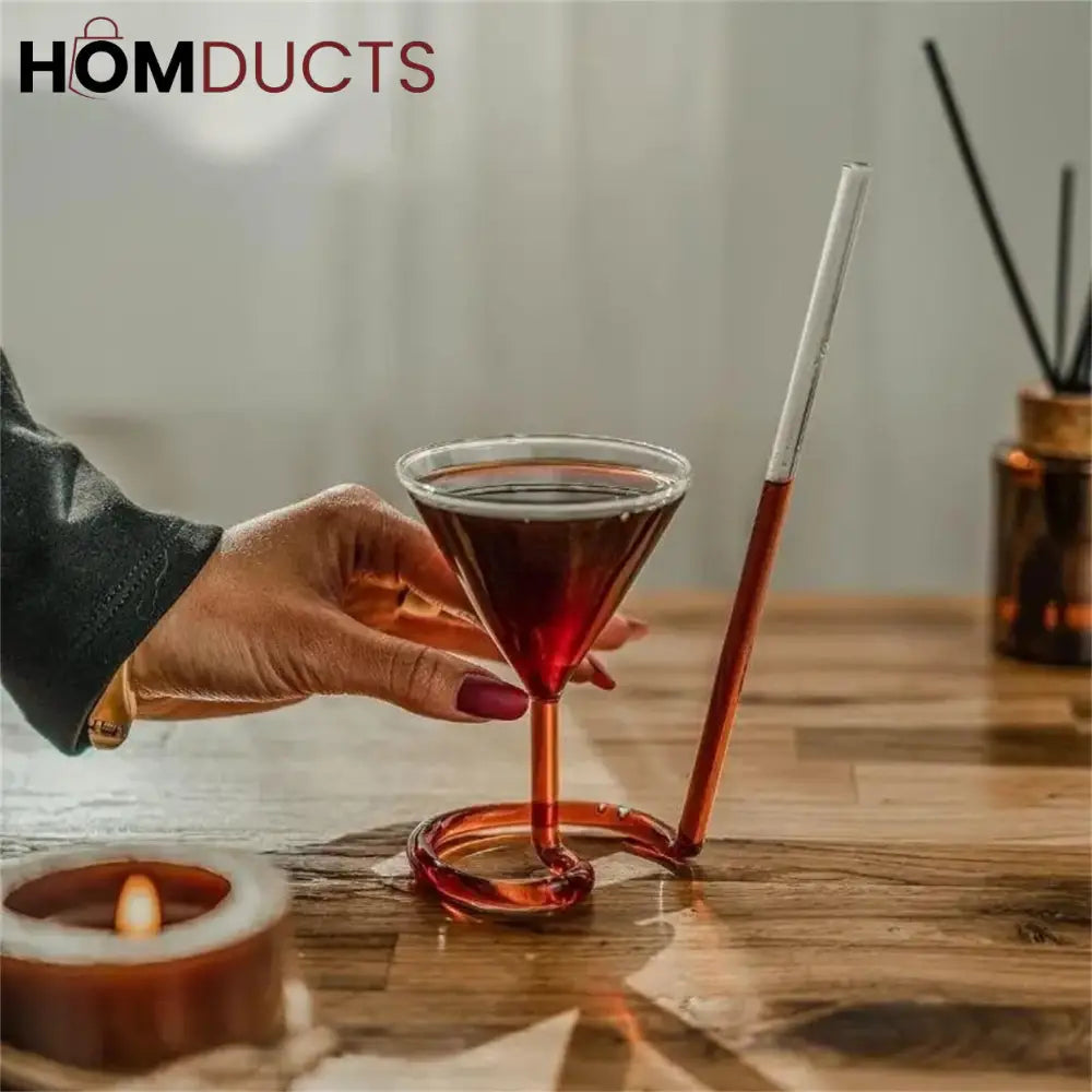 Unique Spiral Design Cocktail Glass - Perfect for Mocktails & Cocktails