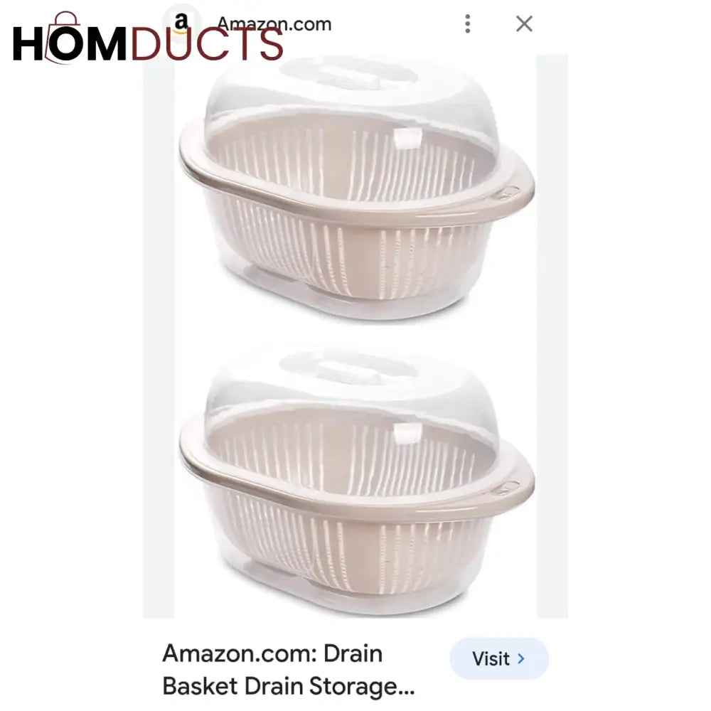 Vegetable And Fruit Drain Basket With Lid