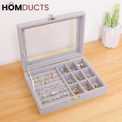 Velvet Ring And Earings Organizer