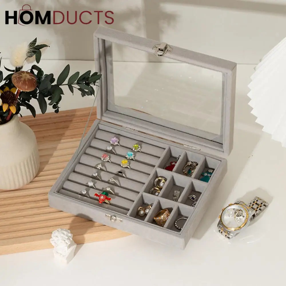 Velvet Ring And Earings Organizer