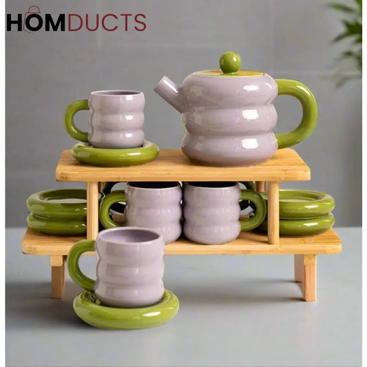 Vintage-Inspired 13-Piece Ceramic Tea Set with Elegant Gift Box - Perfect for Afternoon Tea