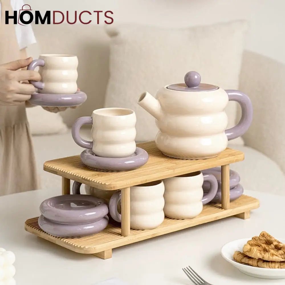 Vintage-Inspired 13-Piece Ceramic Tea Set with Elegant Gift Box - Perfect for Afternoon Tea