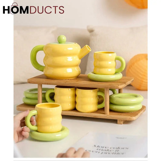 Vintage-Inspired 13-Piece Ceramic Tea Set with Elegant Gift Box - Perfect for Afternoon Tea