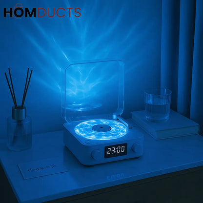 Luxury Turntable-Style Waterproof Bluetooth Speaker with LED Glow – Premium Shower & Bathroom Speaker | Homducts.pk