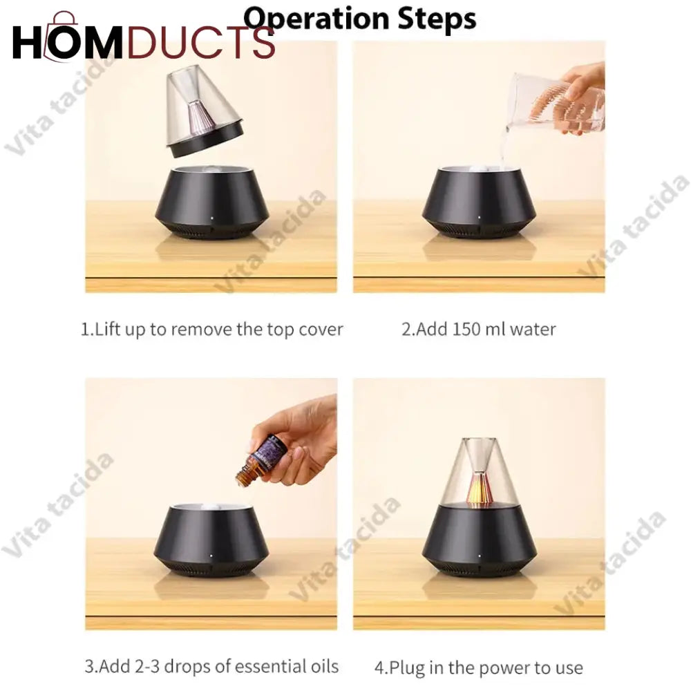 Volcanic Aroma Air Humidifier With Night Light