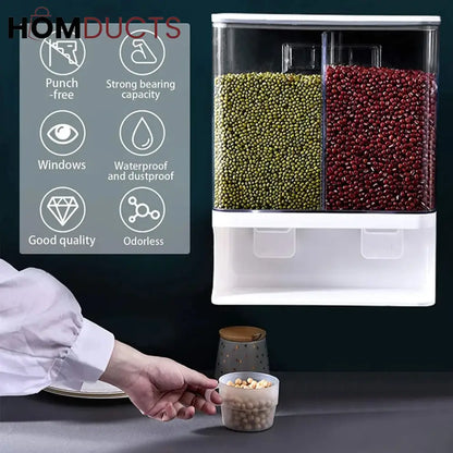 Wall Mounted Punch Free Rice And Cereal Dispenser